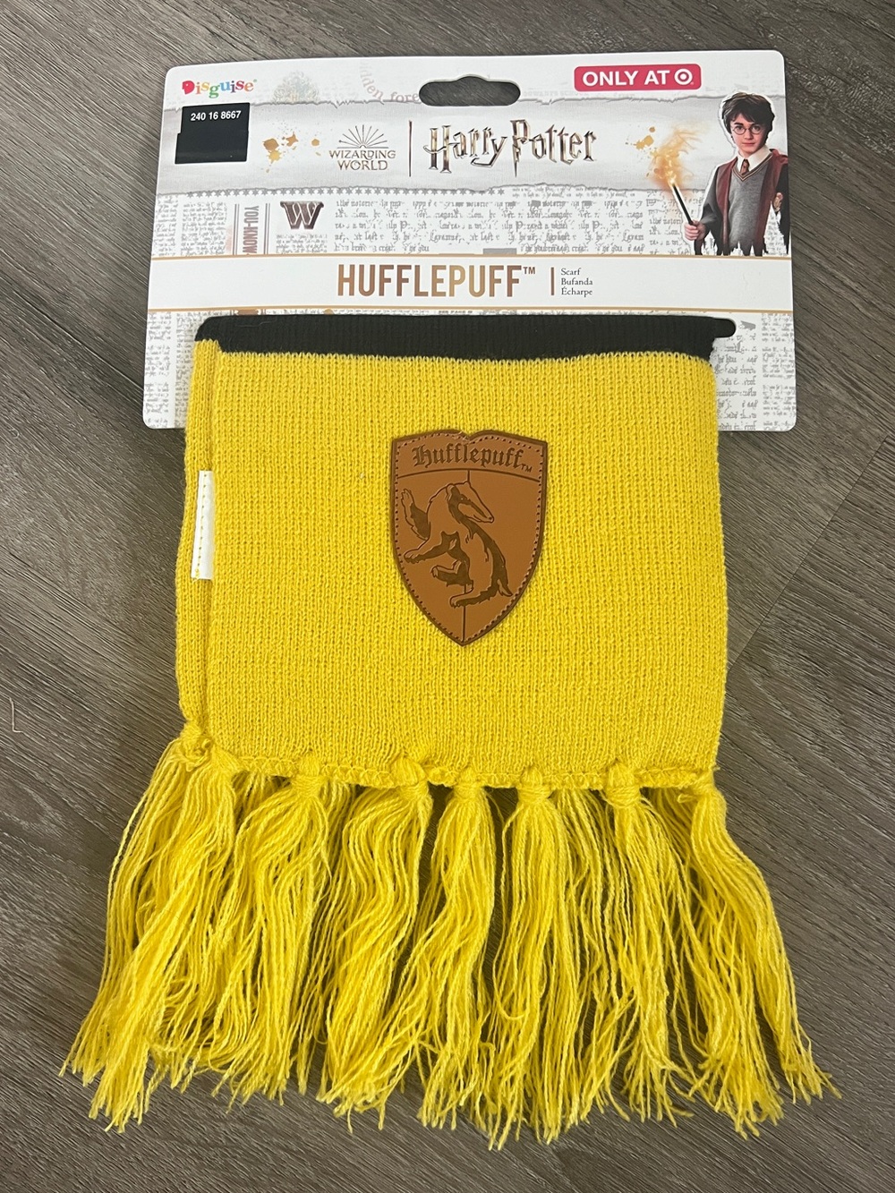 NEW Harry Potter Hufflepuff House Scarf Yellow Black Halloween Costume Unisex